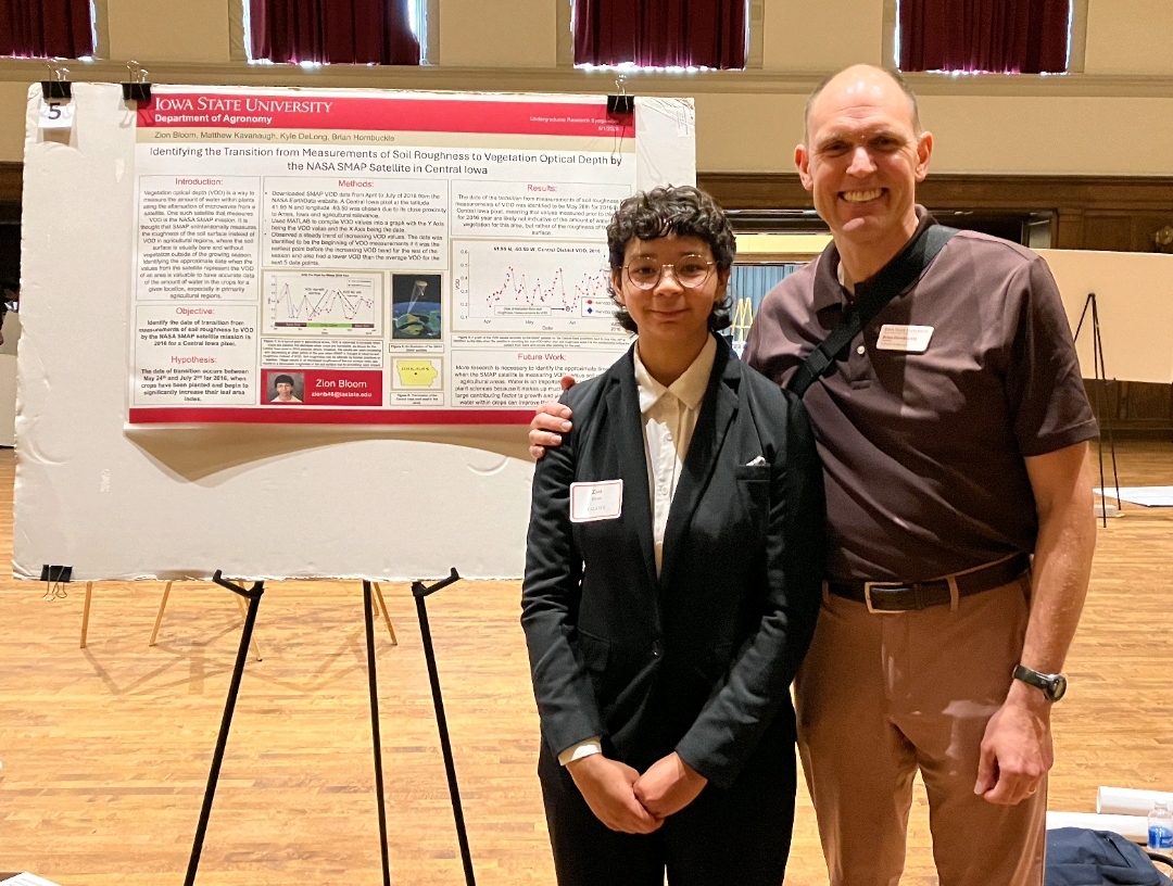 Undergrad Zion Bloom with mentor ” Dr. Brian Hornbuckle.