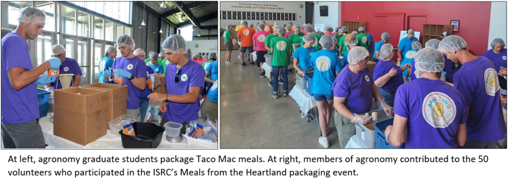 People packaging meals for the Meals from the Heartland event.