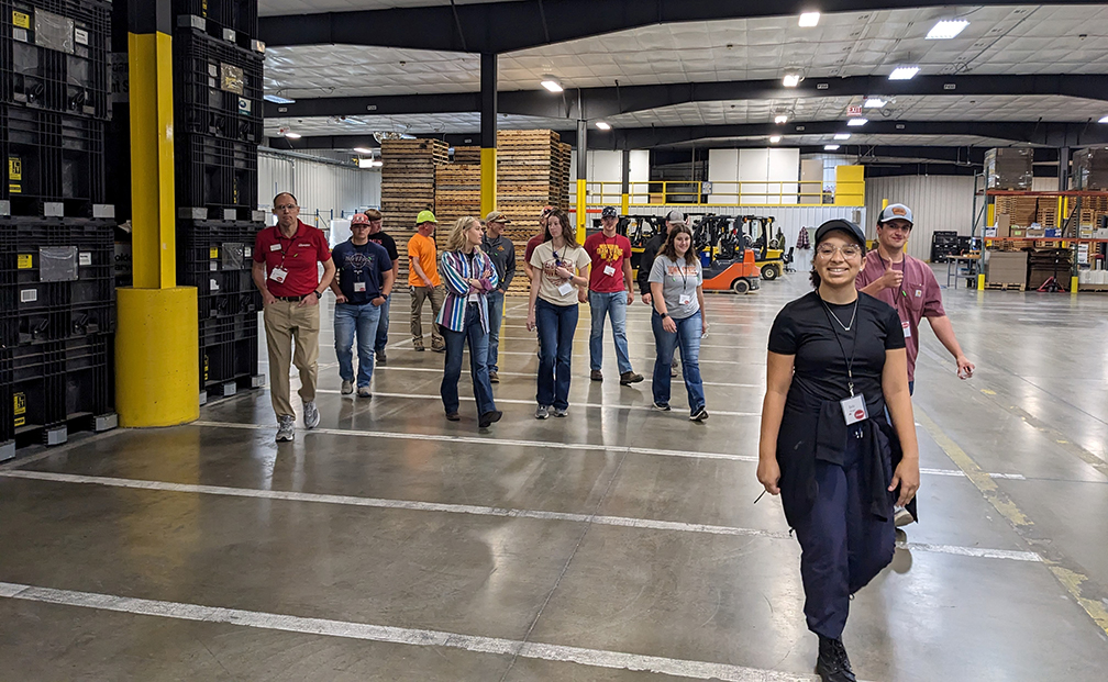 Students tour Syngenta in Slater. 